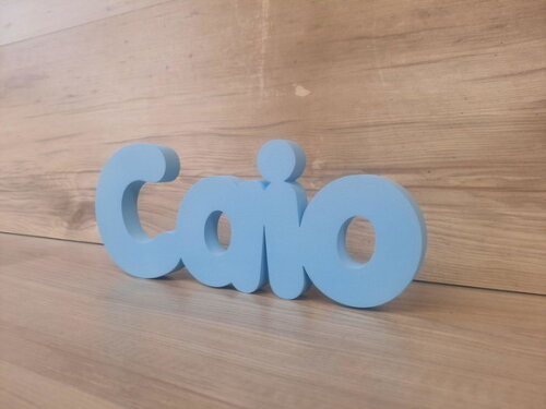 Nome de Mesa em mdf - Mod Pk Vazado Padrão - Caio 10 cm