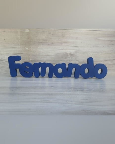 Nome de Mesa em mdf - Mod Pk Vazado Padrão - Fernando 10 cm