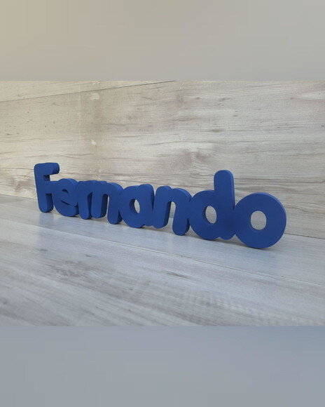 Nome de Mesa em mdf - Mod Pk Vazado Padrão - Fernando 10 cm