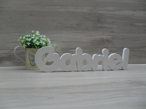 Nome de mesa em MDF - Mod PK Vazado Padrão - Gabriel 10 cm