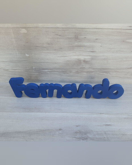 Nome de Mesa em mdf - Mod Pk Vazado Padrão - Fernando 10 cm