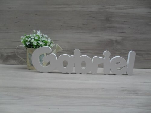 Nome de mesa em MDF - Mod PK Vazado Padrão - Gabriel 10 cm