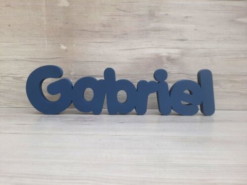 Nome de Mesa em mdf - Mod Pk Vazado Padrão - Gabriel 10 cm