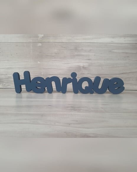 Nome de Mesa em mdf - Mod Pk Vazado Padrão - Henrique 10 cm