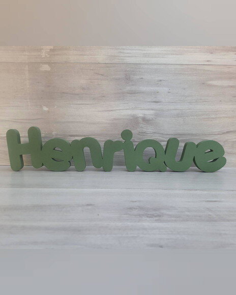 Nome de Mesa em mdf - Mod Pk Vazado Padrão - Henrique 10 cm