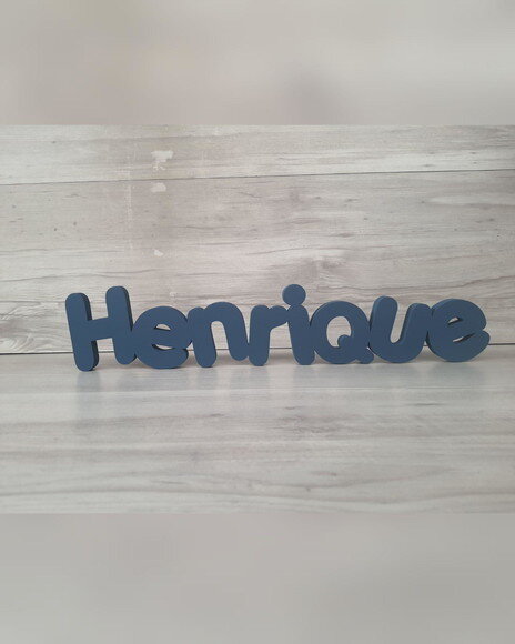Nome de Mesa em mdf - Mod Pk Vazado Padrão - Henrique 10 cm