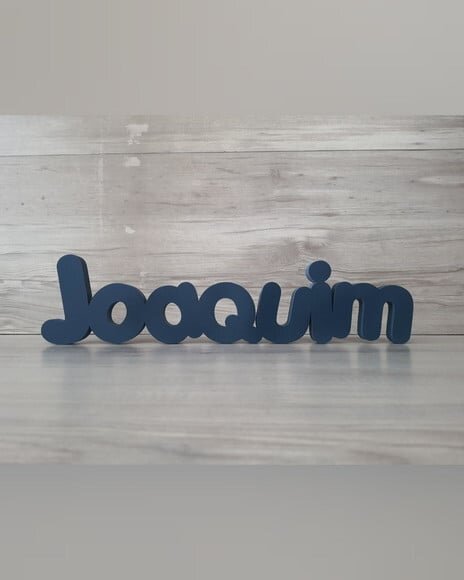 Nome de Mesa em mdf - Mod Pk Vazado Padrão - Joaquim 10 cm