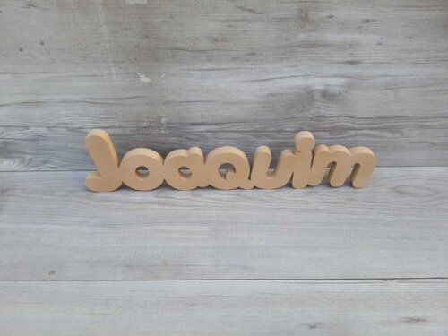 Nome de Mesa em mdf - Mod Pk Vazado Padrão - Joaquim 10 cm