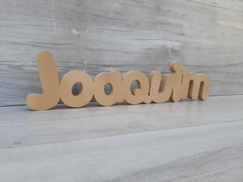 Nome de Mesa em mdf - Mod Pk Vazado Padrão - Joaquim 10 cm