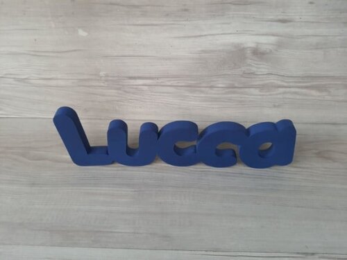 Nome de Mesa em mdf - Mod Pk Vazado Padrão - Lucca 10 cm