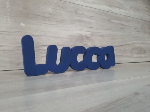 Nome de Mesa em mdf - Mod Pk Vazado Padrão - Lucca 10 cm