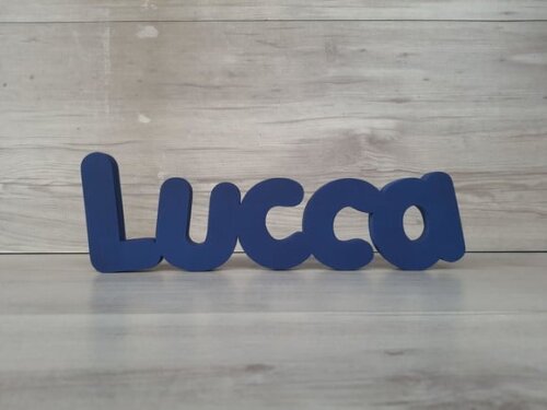 Nome de Mesa em mdf - Mod Pk Vazado Padrão - Lucca 10 cm