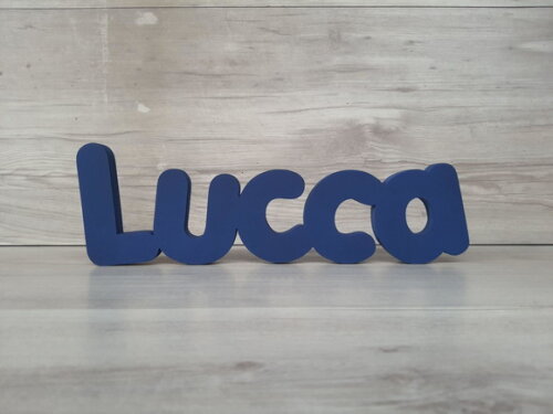 Nome de Mesa em mdf - Mod Pk Vazado Padrão - Lucca 10 cm