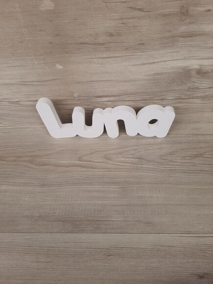 Nome de Mesa em mdf - Mod Pk Vazado Padrão - Luna 10 cm