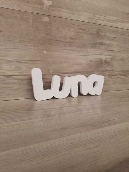 Nome de Mesa em mdf - Mod Pk Vazado Padrão - Luna 10 cm