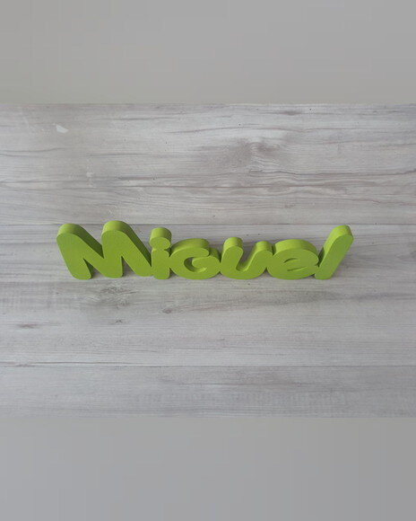Nome de Mesa em mdf - Mod Pk Vazado Padrão - Miguel 10 cm