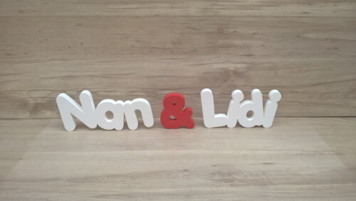 Nome de mesa em MDF - Mod PK Vazado Padrão - Nan & Lidi 10cm