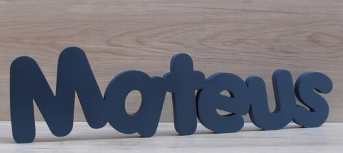 Nome de mesa em MDF - Mod PK Vazado Padrão - Nicolas 10 cm