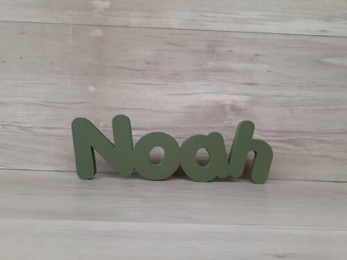 Nome De Mesa Em Mdf - Mod Pk Vazado Padrão - Noah 10 Cm