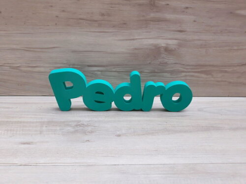 Nome de Mesa em mdf - Mod Pk Vazado Padrão - Pedro - 13 cm