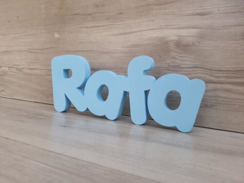 Nome de Mesa em mdf - Mod Pk Vazado Padrão - Rafa 10 cm