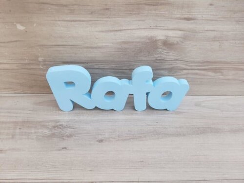 Nome de Mesa em mdf - Mod Pk Vazado Padrão - Rafa 10 cm