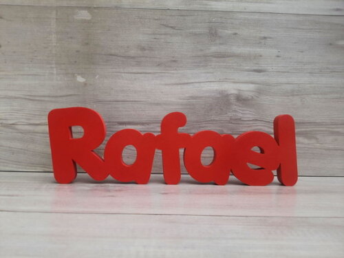 Nome de Mesa em mdf - Mod Pk Vazado Padrão - Rafael 10 cm