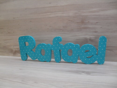 Nome de mesa em MDF - Mod PK Vazado Padrão - Rafael 10 cm