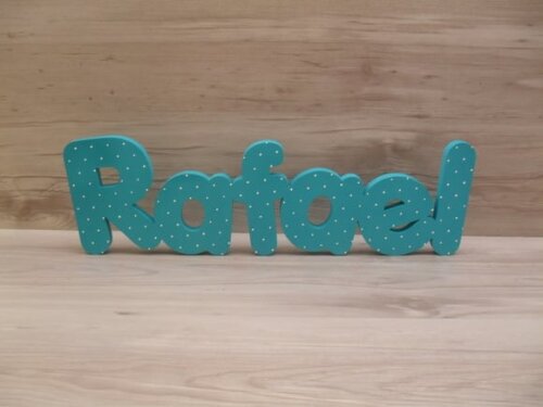Nome de mesa em MDF - Mod PK Vazado Padrão - Rafael 10 cm