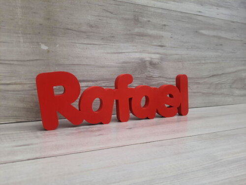 Nome de Mesa em mdf - Mod Pk Vazado Padrão - Rafael 10 cm