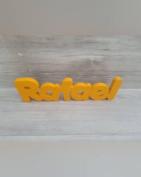 Nome de Mesa em mdf - Mod Pk Vazado Padrão - Rafael 10 cm