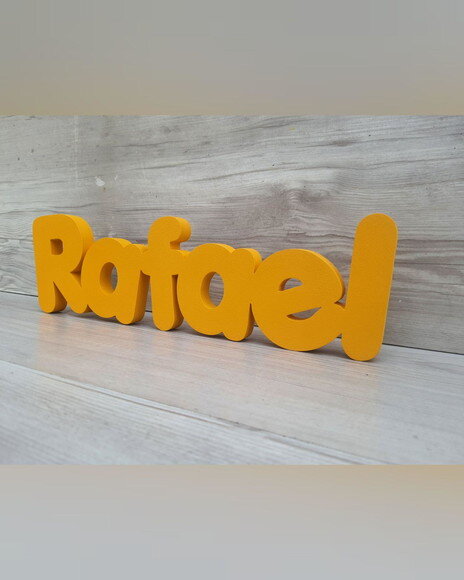 Nome de Mesa em mdf - Mod Pk Vazado Padrão - Rafael 10 cm
