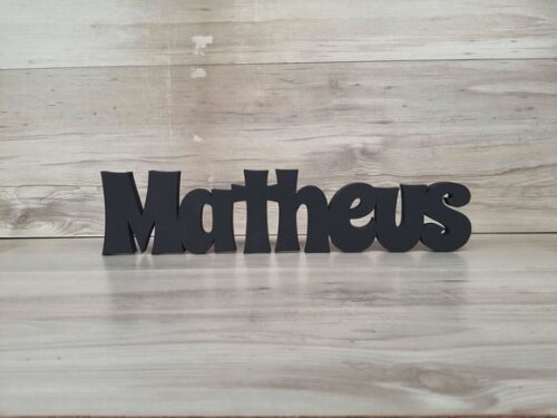 Nome de Mesa em mdf - Mod Sr - Matheus 10 cm
