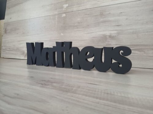 Nome de Mesa em mdf - Mod Sr - Matheus 10 cm