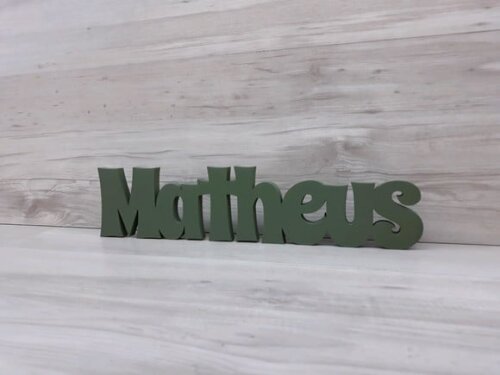 Nome de Mesa em mdf - Mod Sr - Matheus 10 cm