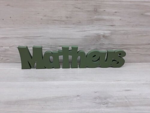 Nome de Mesa em mdf - Mod Sr - Matheus 10 cm