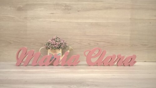 Nome de mesa em MDF - Modelo Clássico - Maria Clara 10 cm