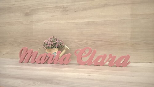 Nome de mesa em MDF - Modelo Clássico - Maria Clara 10 cm
