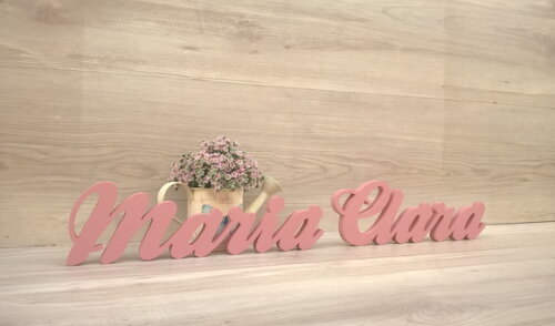 Nome de mesa em MDF - Modelo Clássico - Maria Clara 10 cm