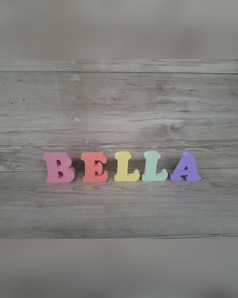 Nome de Mesa em mdf - Modelo Arco Íris - 8 cm