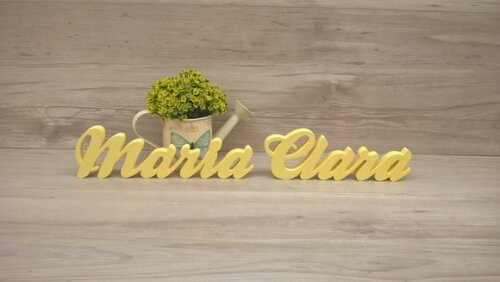 Nome de mesa em MDF - Modelo Clássico - Maria Clara 10 cm