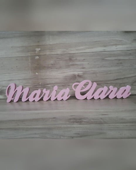 Nome de Mesa em mdf - Modelo Clássico - Maria Clara 10 cm