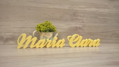 Nome de mesa em MDF - Modelo Clássico - Maria Clara 10 cm
