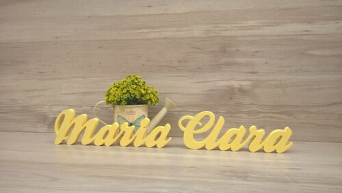 Nome de mesa em MDF - Modelo Clássico - Maria Clara 10 cm