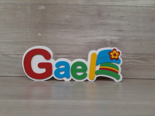Nome De Mesa Em Mdf - Tema Patati E Patatá - Gael 10 Cm