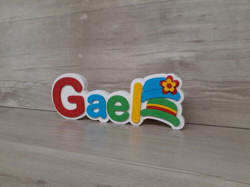 Nome De Mesa Em Mdf - Tema Patati E Patatá - Gael 10 Cm