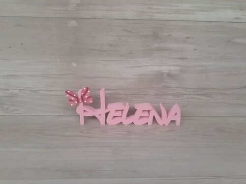 Nome de Mesa em mdf Disney Minnie - Helena - 10 cm