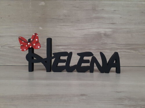 Nome De Mesa Em Mdf Disney Minnie - Helena - 10 Cm