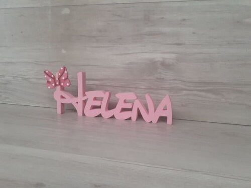 Nome de Mesa em mdf Disney Minnie - Helena - 10 cm