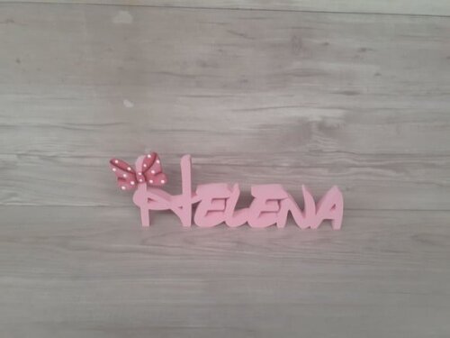 Nome de Mesa em mdf Disney Minnie - Helena - 10 cm